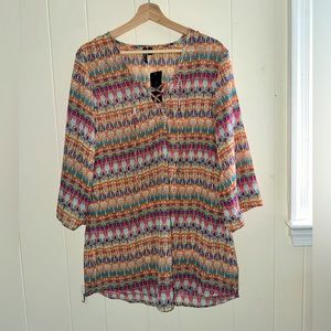 NWT Sheer Swim Half Sleeve Cover Up